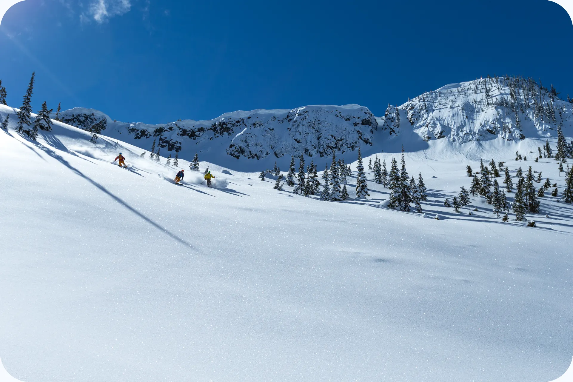 Een perfecte piste met een blauwe lucht