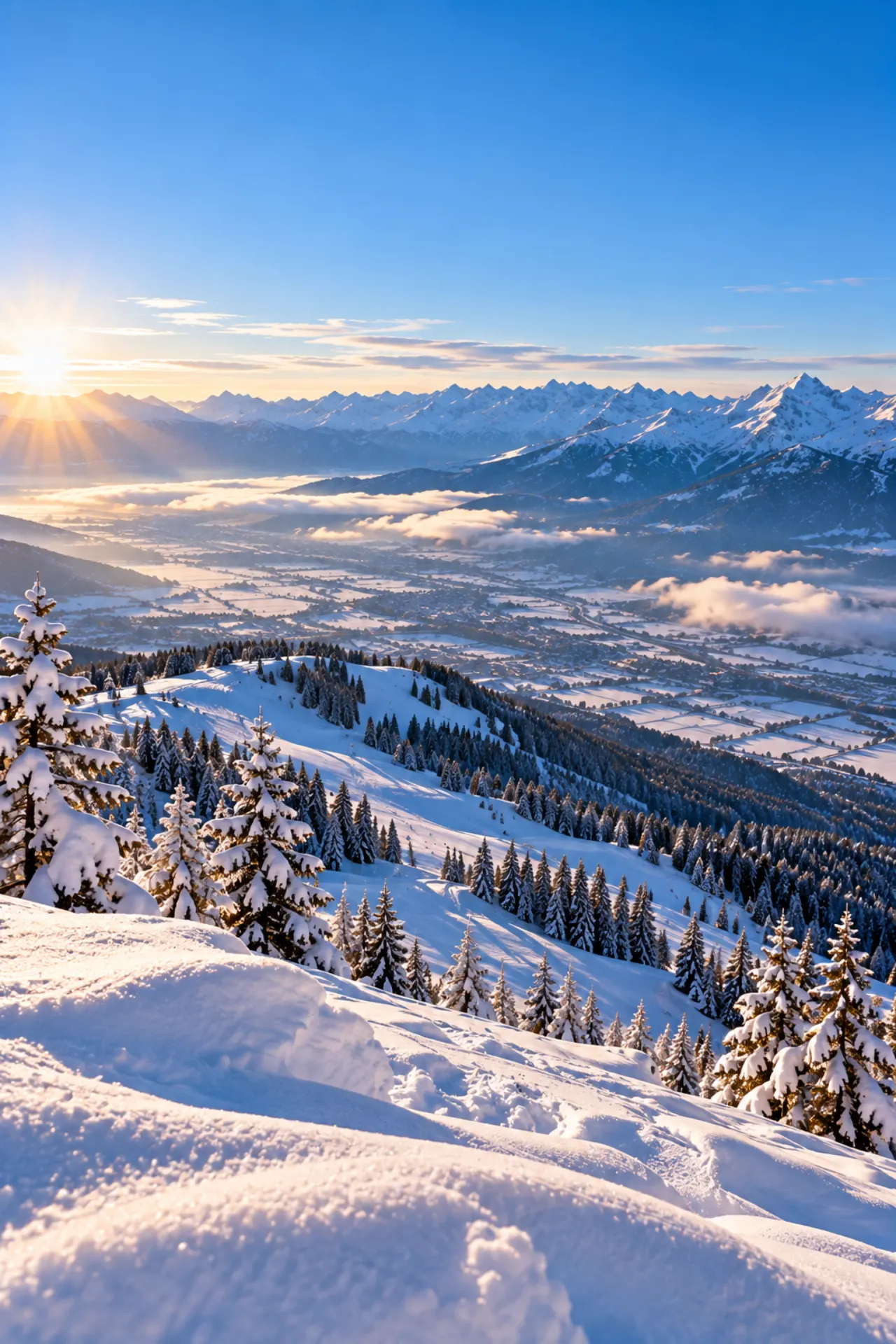 Panorama van het skigebied Glungezer