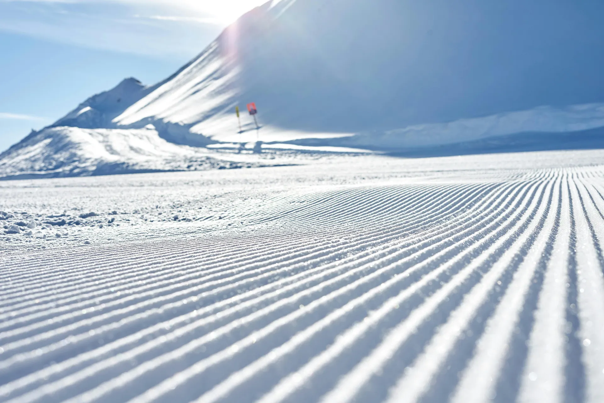 Net geprepareerde skipiste in Schladming Oostenrijk