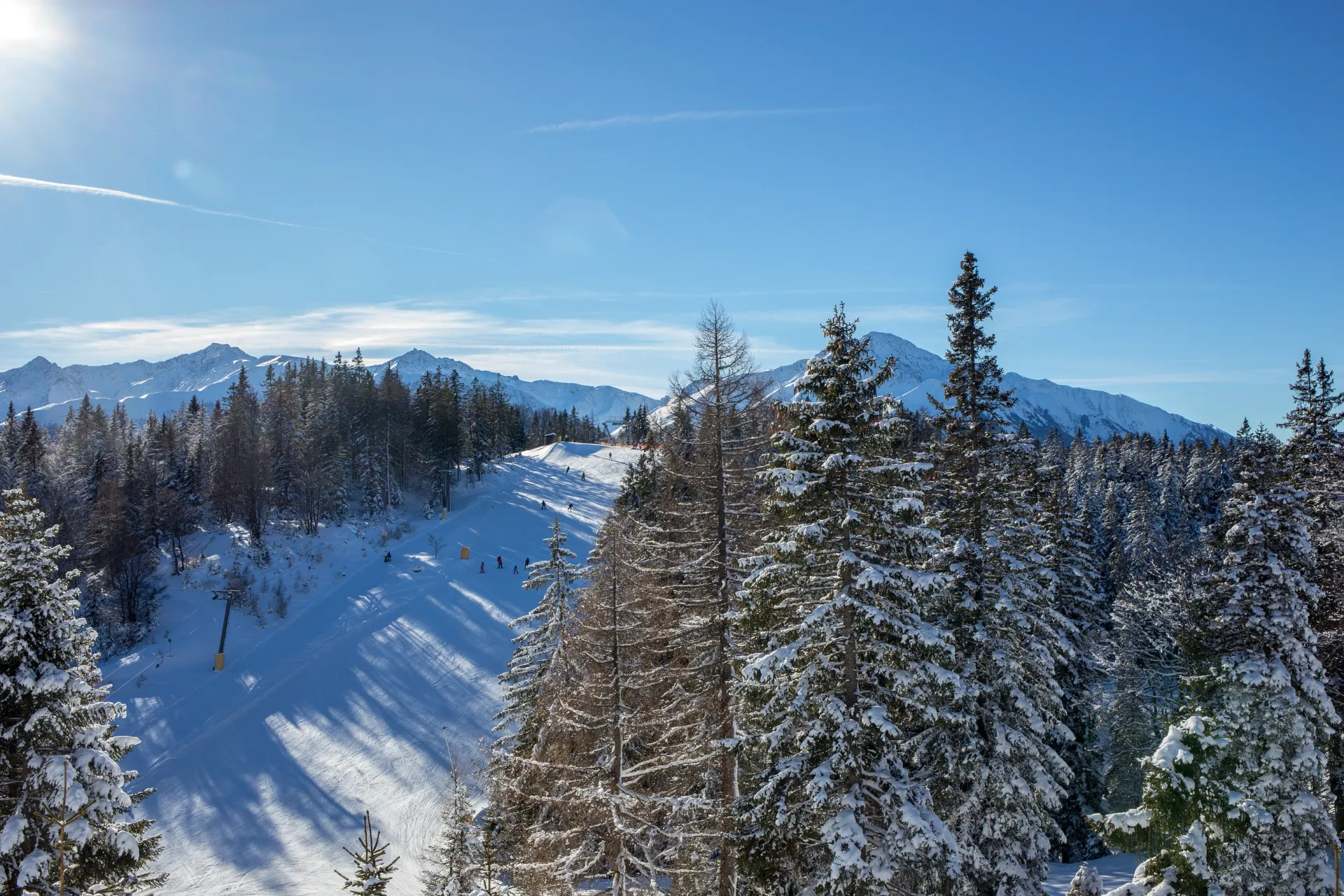 Skipiste van boven in Seefeld