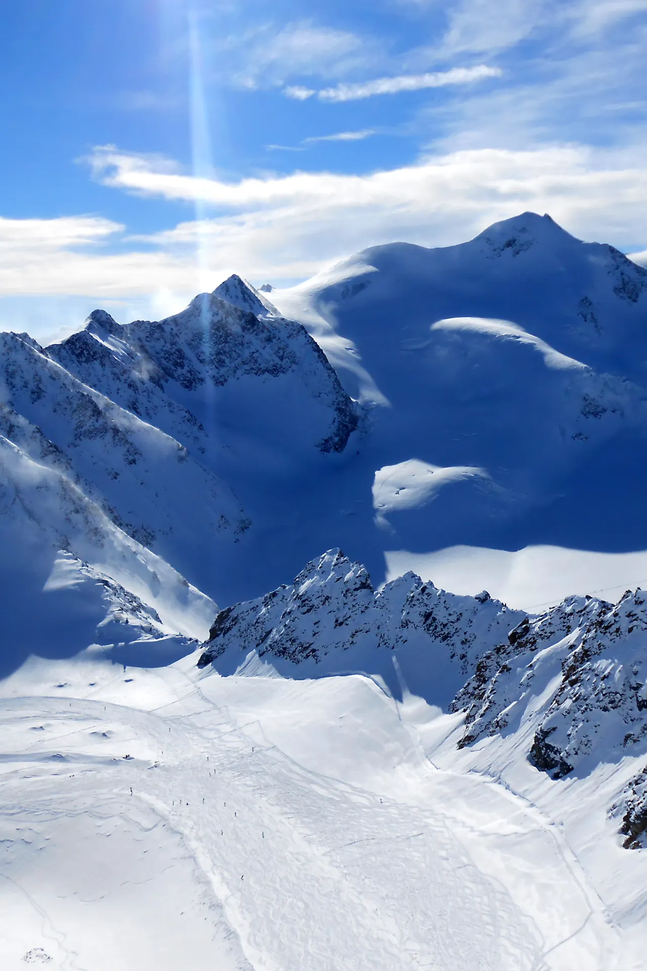 Piste in het Pitztaler gletscher
