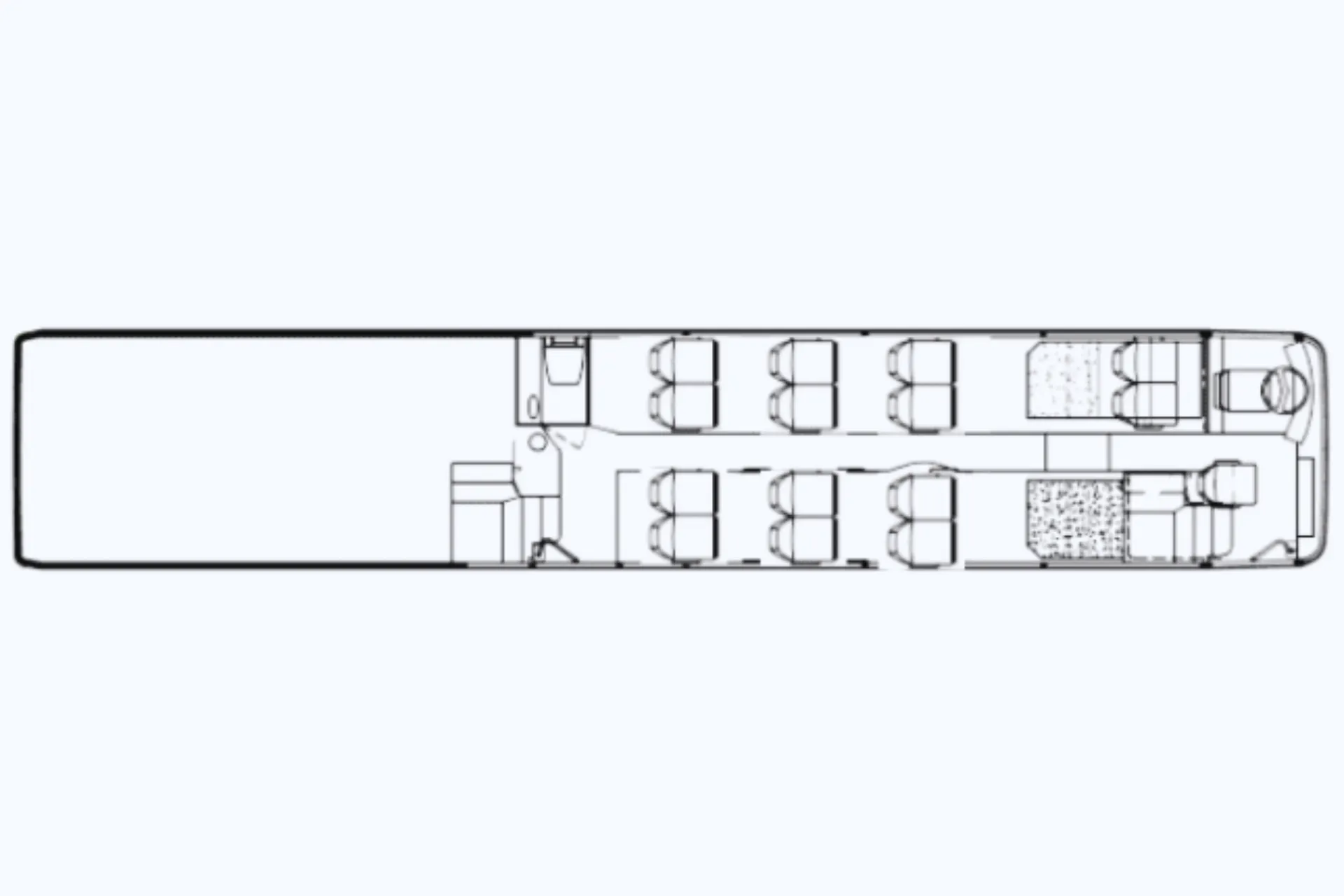De indeling van een premium class bus