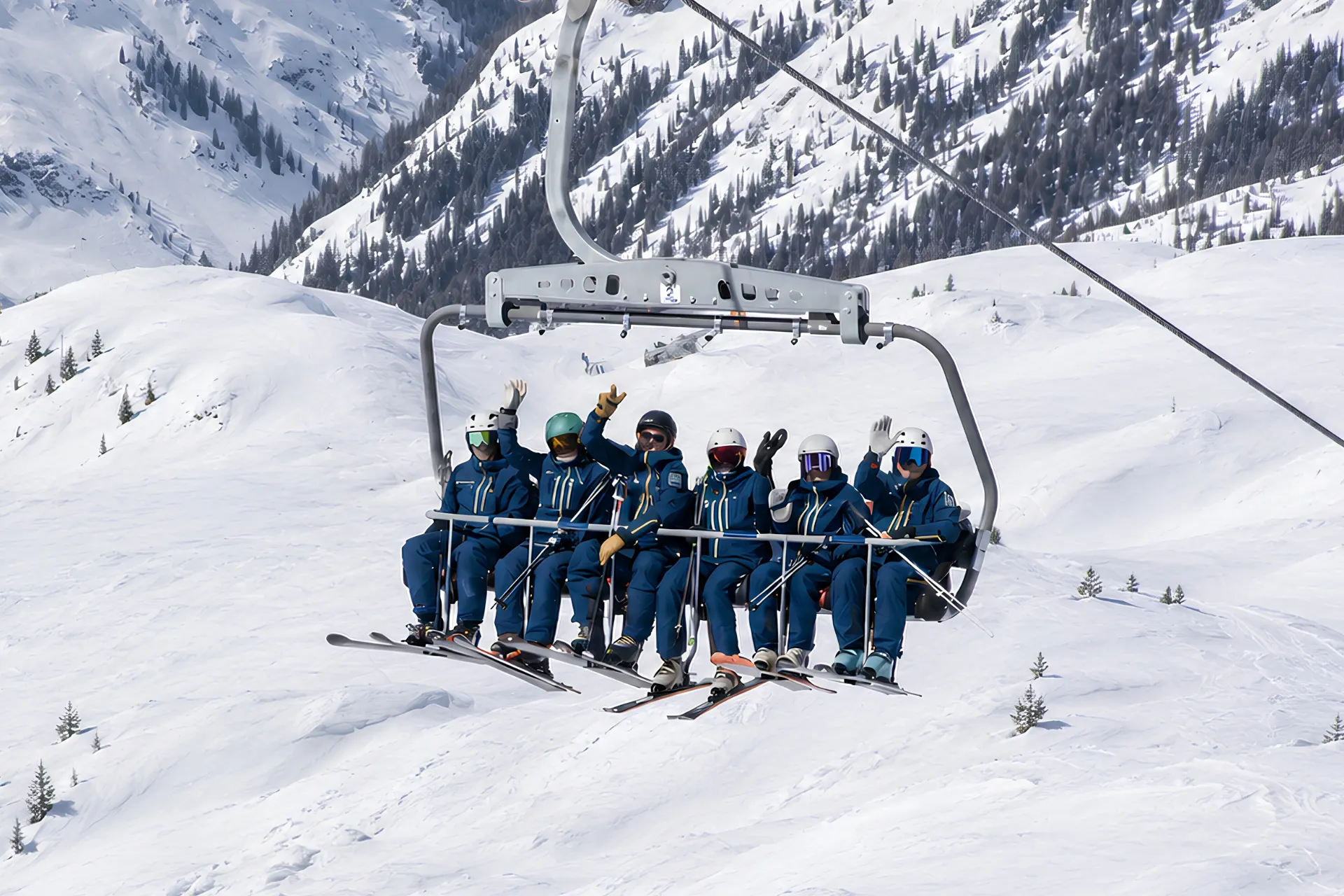 Skimonitoren van Snowtravel in de skilift