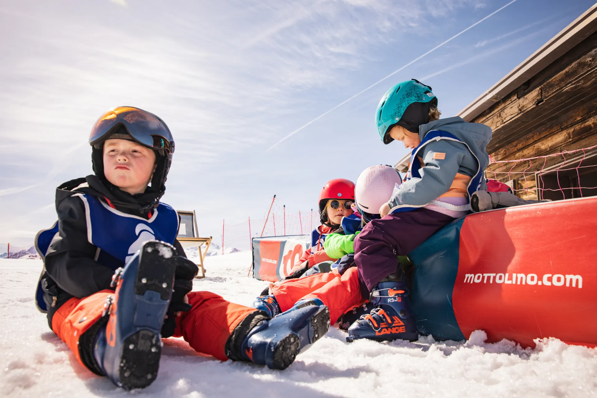 kinderen Snowie op de piste