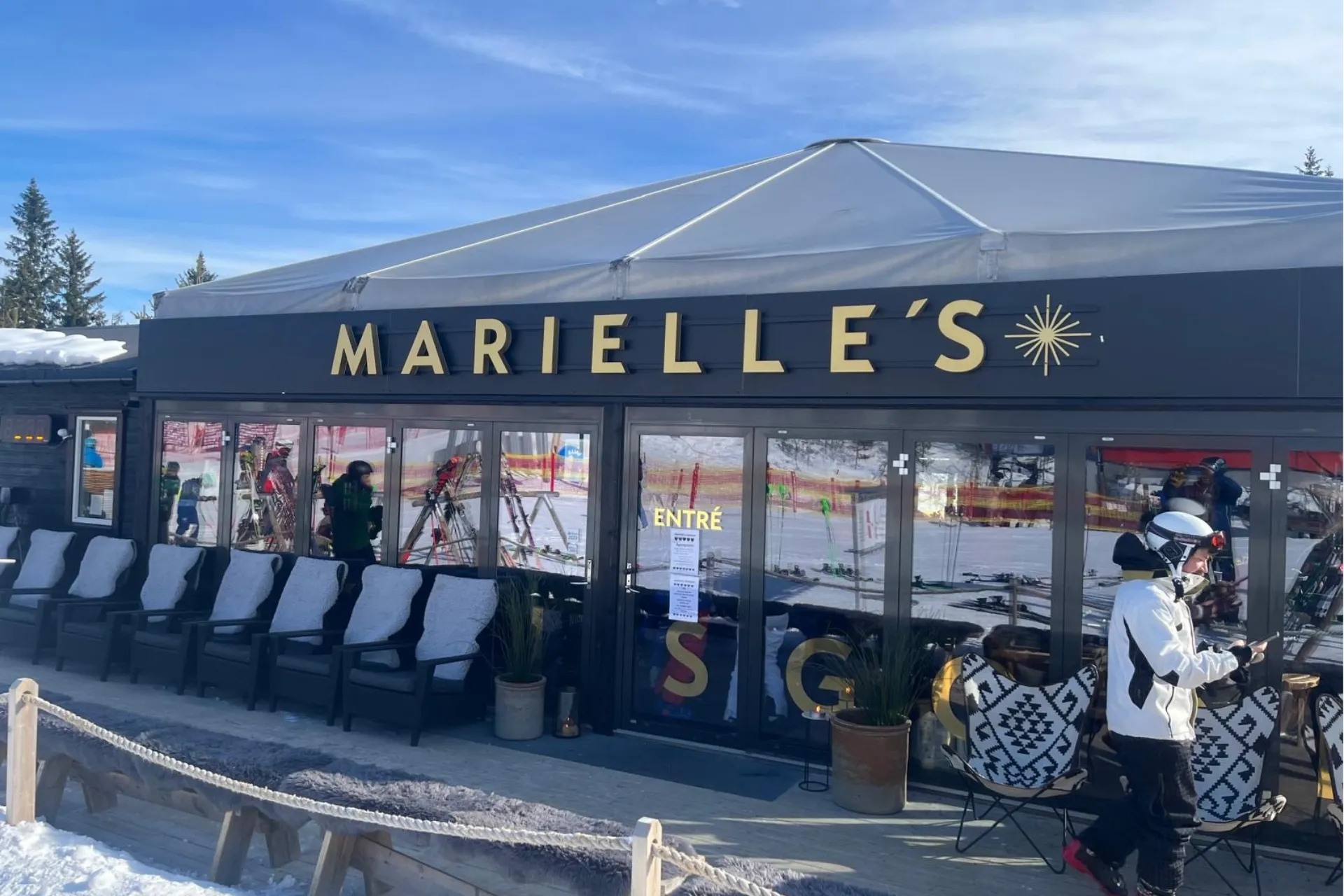 Foto van een restaurant op de piste genaamd Marielle's in Noorwegen