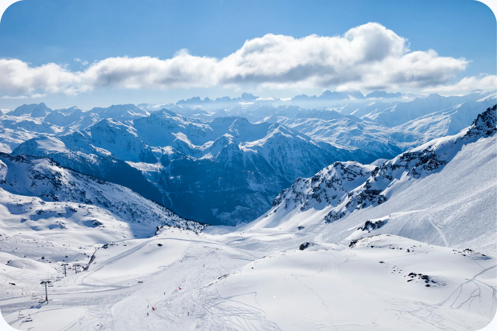 Pistes en skilift in SkiWelt Wilder Kaiser-Brixental