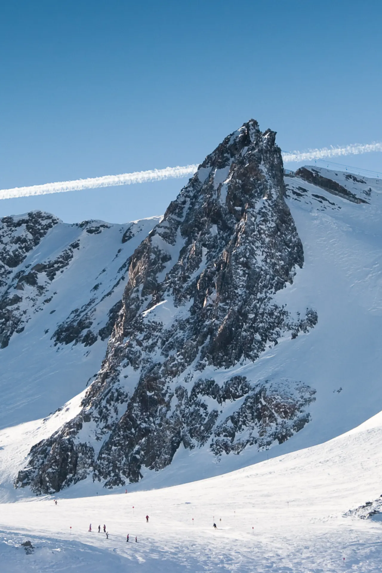 Foto van een bergtop in Stubaital, Oostenrijk