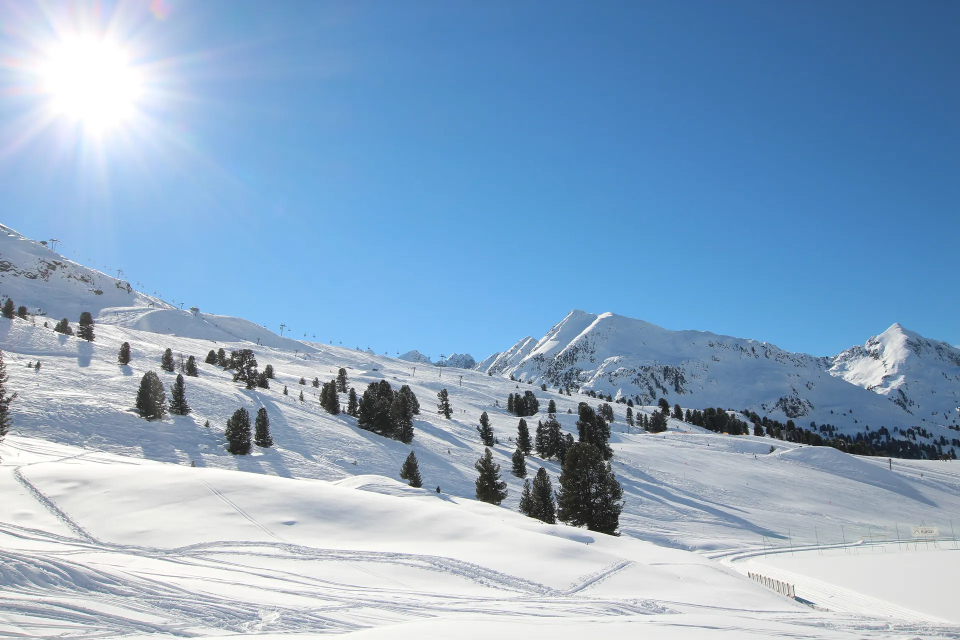 Winter Panorama Kühtai, Tirol, Oostenrijk