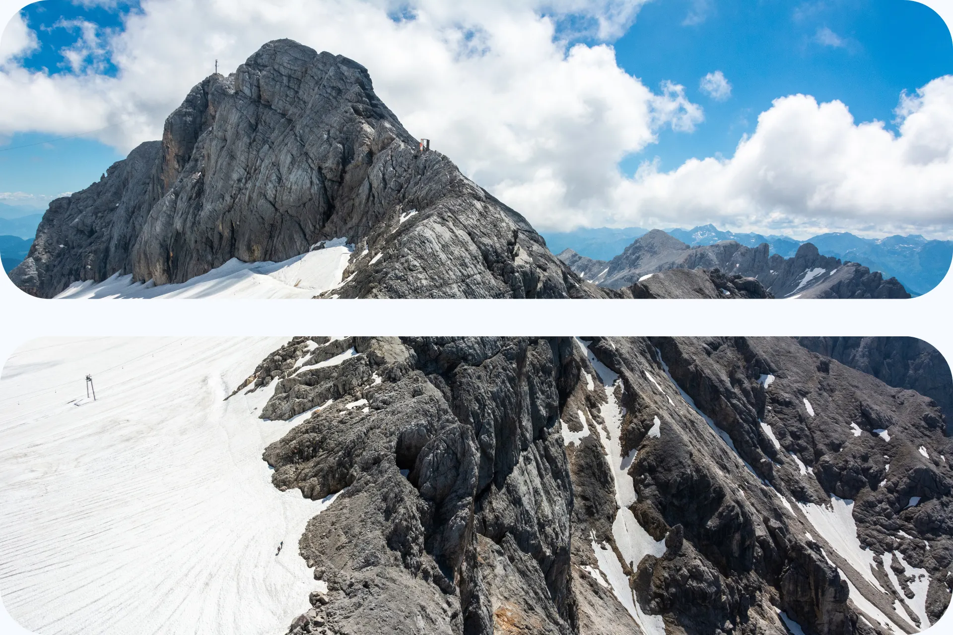 Indrukwekkende rostformatie in het skigebied Schladming-Dachstein