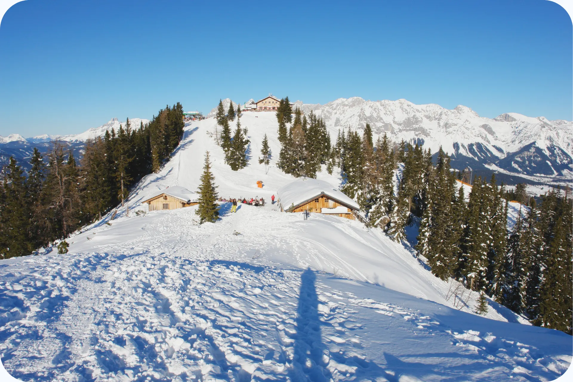 Uitzicht over de piste van Schladming-Dachstein