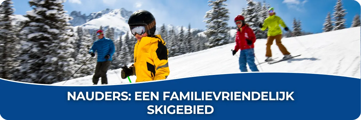 Kinderen die de berg af skiën in Oostenrijk