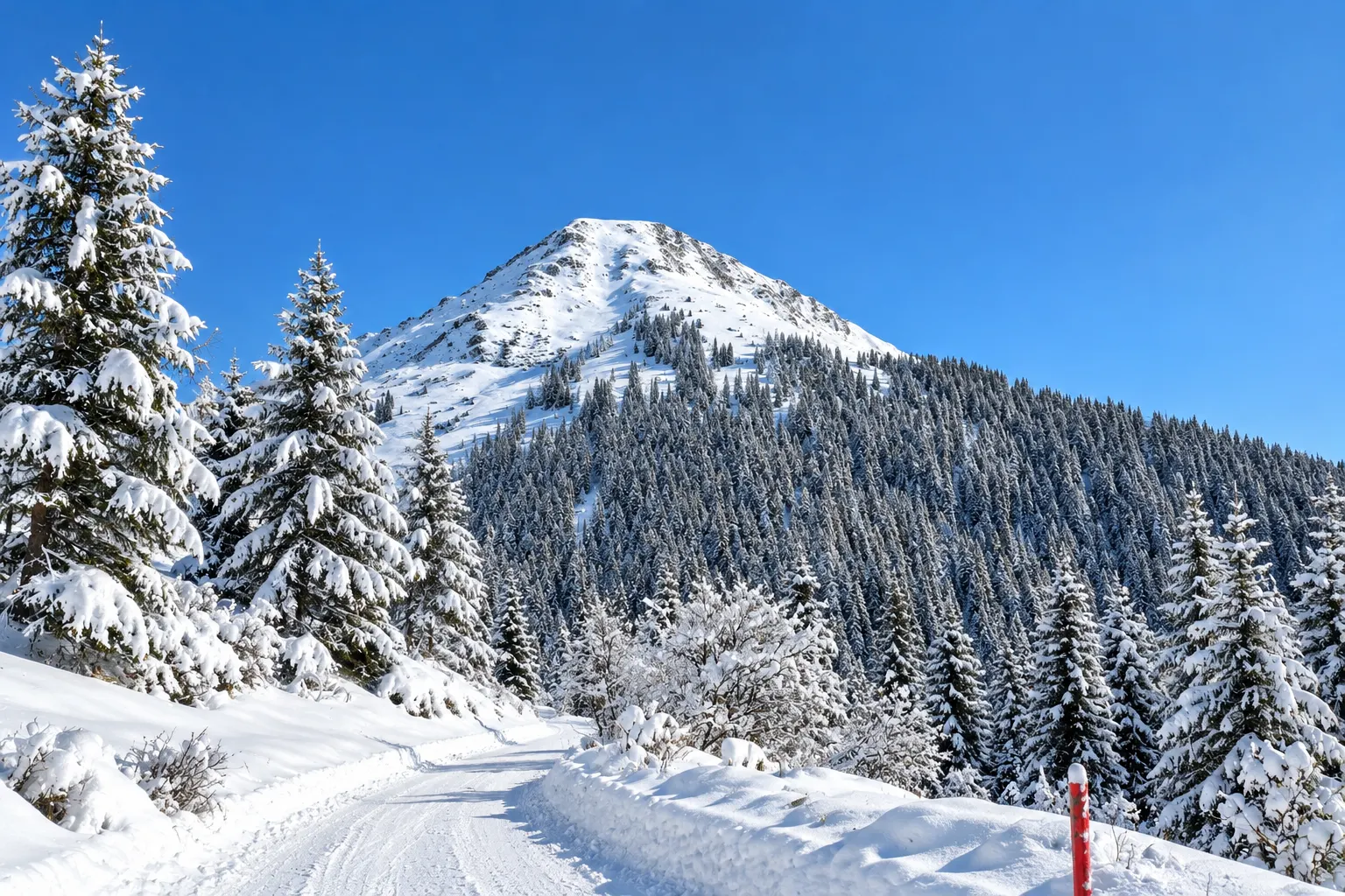 Besneeuwde berg in Spieljoch - Fügen